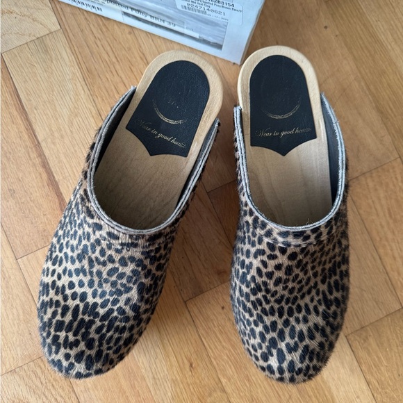 Women’s No.6 Old School Clog On Mid Heel, Spotted Pony,39 - Picture 2 of 9